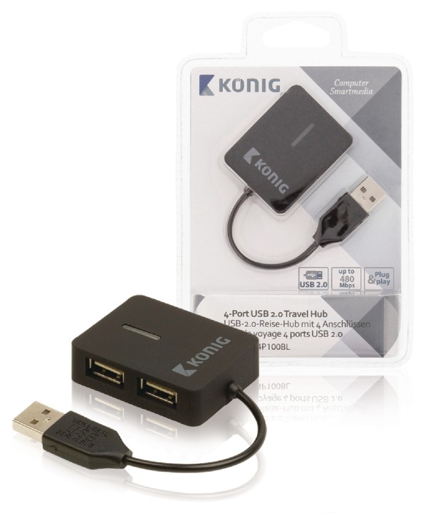 Travel Hub 4 USB 2.0-Anschlüsse nedis - 4