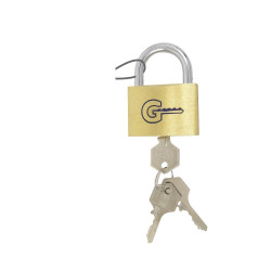 Padlock, 2 keys,opening closing brass 50mm security lock silverline - 1
