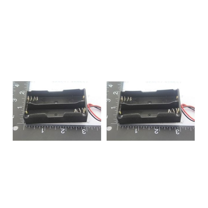2 X 3.7V Clip Holder Box Case Black With Wire for 2 18650 Battery piles44 - 1