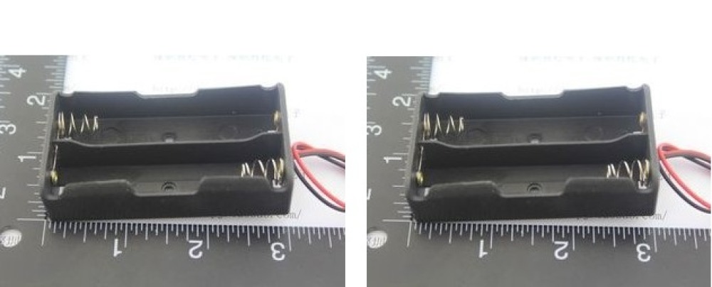 3.7V 2 X supporto della clip cassa della scatola nera con un cavo per 2 18650 piles44 - 1
