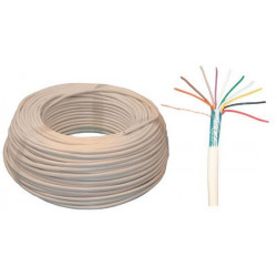 Sheathed flexible cable, 10x0.22 ø5.5mm, white, 100m for alarm system installation phone cable fire alarm cable signal cable she