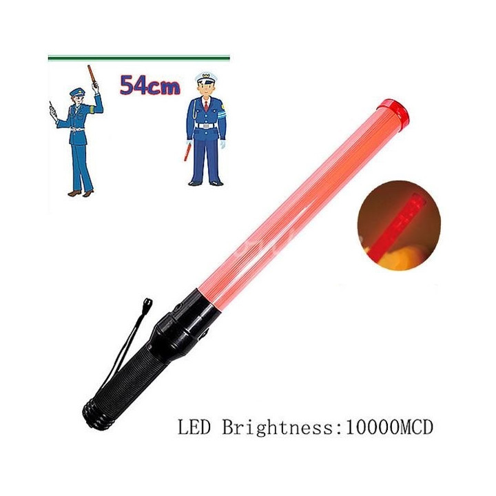 Traffic police baton red lightingtraffic led safety control reflective warning stick 21-inch Roadside Safety LED Traffic Wand Ba