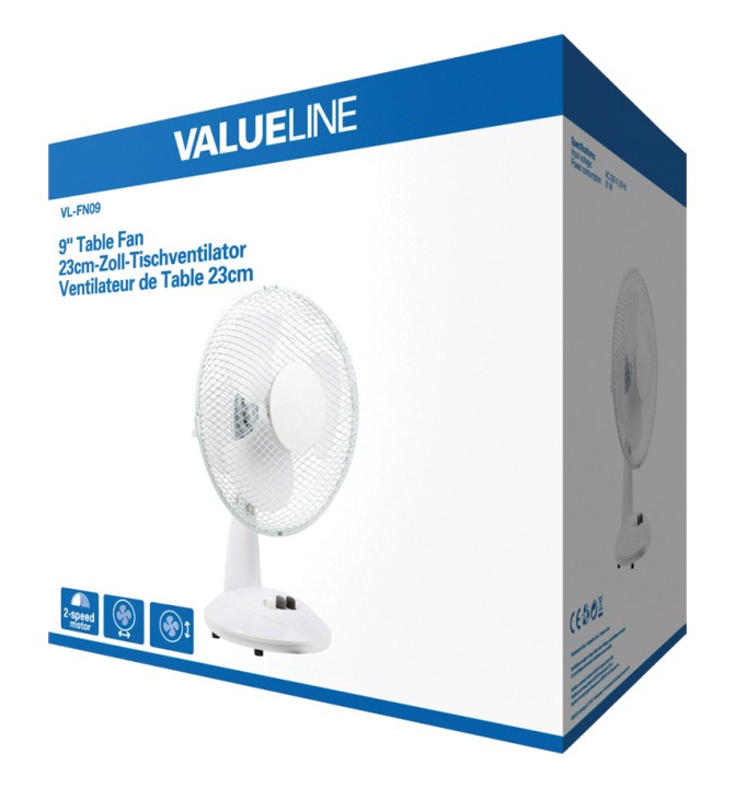 Ventilator fur tisch 23cm 220vac valueline - 3