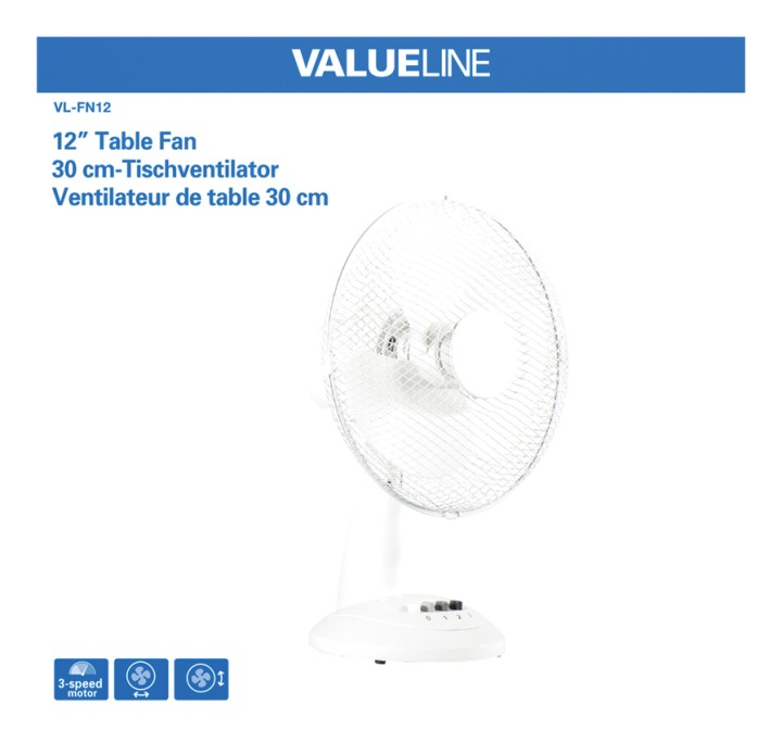 30cm table fan 220v oscillating fixed december 30 cm 3 speeds ventilation air efand30 perel - 3