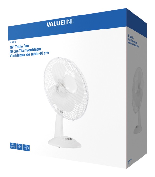 Ventilatore da tavolo 40 centimetri ha 3 velocità e il pulsante di oscillazione per HQ-FN16 velleman - 2