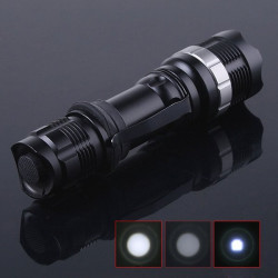 600lm 3w led torcia elettrica stradale 3 modalità di illuminazione di alluminio del cree q5 zoom pinzhi - 1