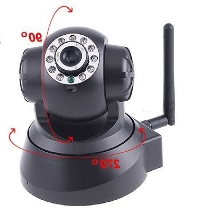 Wireless ip color camera network with pan tilt night vision 2 way audio probache - 1