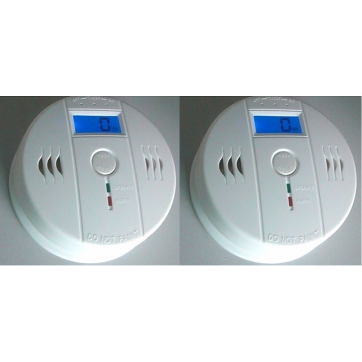2 Detector de monóxido de carbono co 9v en50291 tipo b timbre de alarma de detección de gas inodoro autónoma jr international - 