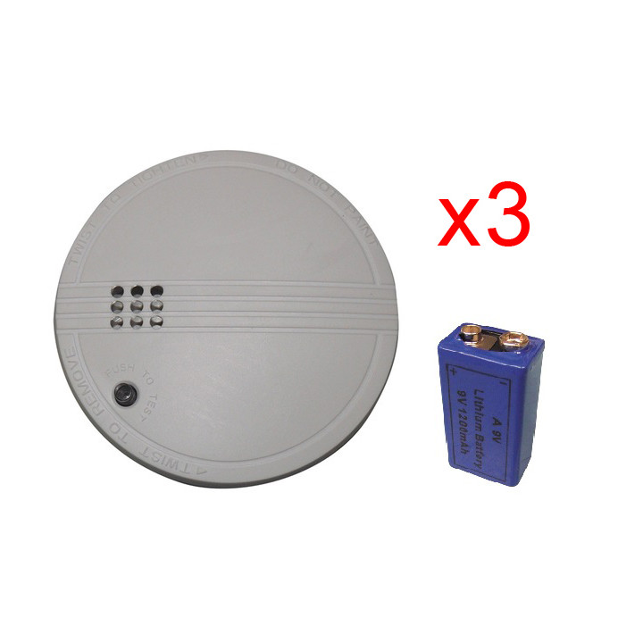 3 Xdetector stand alone smoke detector buzzer, 9vdc autonomous smoke  fire alarm detection autonomous smoke detection system fir