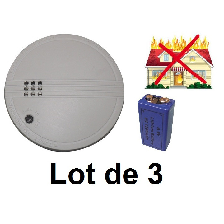 3 X Detector humo electronico 9vcc o 220vca buzzer alarma  alarma electronico incendio abus - 2