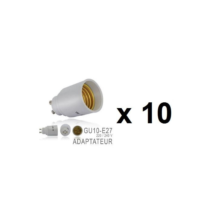 10 X Gu10 adaptador convertidor de enchufe de la lámpara de la lámpara e27 ha llevado adaptación 220v 12v 24v 48v forepin - 1