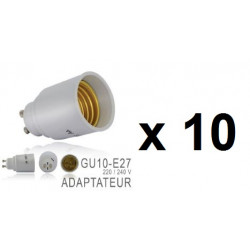 10 X Gu10 to e27 adapter converter base holder socket for led light lamp bulbs 12v 24v 48v 220v lampholder conversion forepin - 