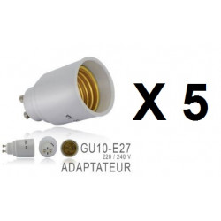 5 X Gu10 adapter lampenfassung lampe e27 führte anpassung 220v 12v 24v 48v forepin - 1