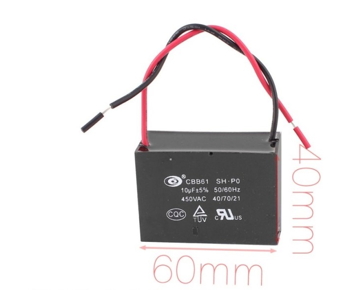 10uF Kondensator 450V 500V AC Rechteck CBB61 Startmotorlüfter 50 / 60Hz dealx - 1