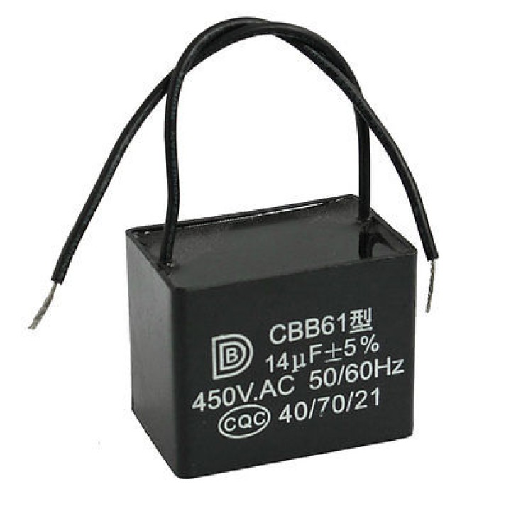 CBB61 14uF AC 500V Rechteck Non Polar Motor Run Kondensator deamx - 1