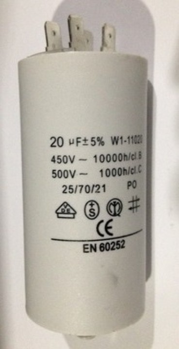 20?f kondensator mf mikrofarad 450v 50/60 hz motorinbetriebnahme w1 11.020 wohnung lug uhr fixapart - 1