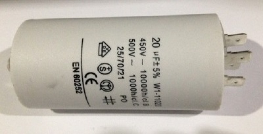 AC 450V 20uF Capacitance Motor Running Capacitor White miflex - 1
