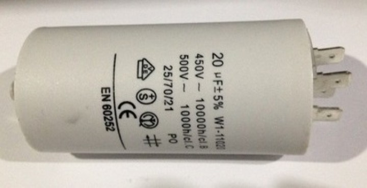 Condensador 20 mf micro farad 450v 50 60 hz condensador de arranque motor universal a borne am w1 11020 miflex - 1