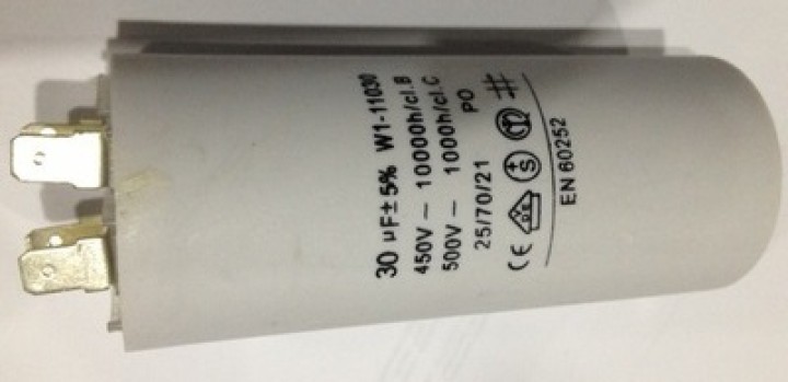 Condensador 30 mf micro farad 450v 50 60 hz condensador de arranque motor universal a borne w1 11030 miflex - 1