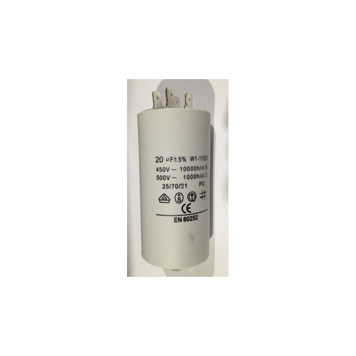 Condensador 20 mf micro farad 450v 50 60 hz condensador de arranque motor universal a borne am w1 11020 dealmux - 1