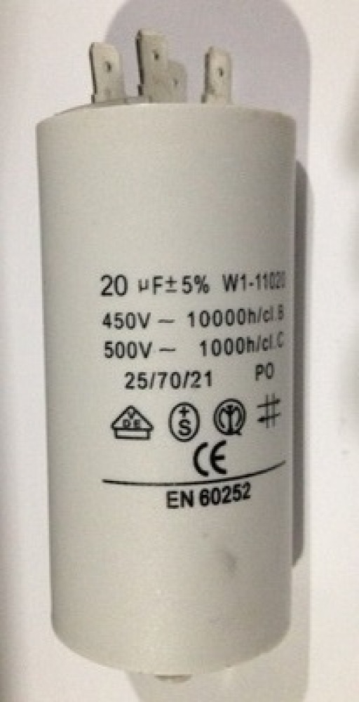 Condensador 20 mf micro farad 450v 50 60 hz condensador de arranque motor universal a borne am w1 11020 dealmux - 1
