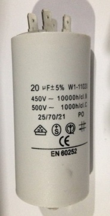 Condensatore 20 mf micro farad 450v 50 60 hz condensatore di avviamento motore universale con capocorda am w1 11020 deamx - 1