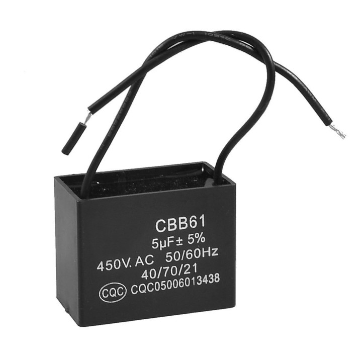 CBB61 450V 5UF hood air conditioning blower fan motor start capacitor pin square sourcingmap - 2