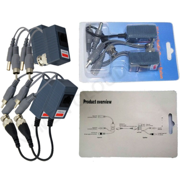 2 BNC-Stecker Koax-Video Balun mit Audio + PSU CCTV-Kamera 2-polige Anschlussklemme velleman - 1