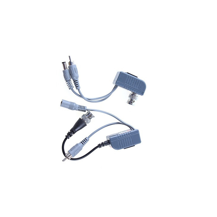 2 BNC-Stecker Koax-Video Balun mit Audio + PSU CCTV-Kamera 2-polige Anschlussklemme jr international - 1