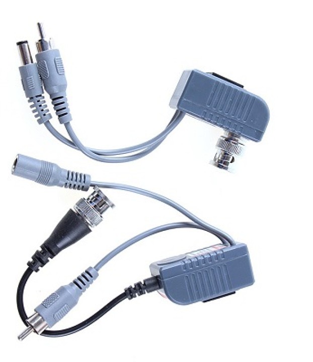 2 BNC macho coaxial Balun video con PSU cámara CCTV bloque de terminales Audio + 2 pines jr international - 1
