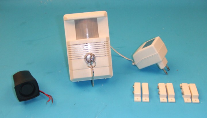 Confezione sistema di allarme elettronico (infrarossi + sirena + 3 contatti) jr international - 1