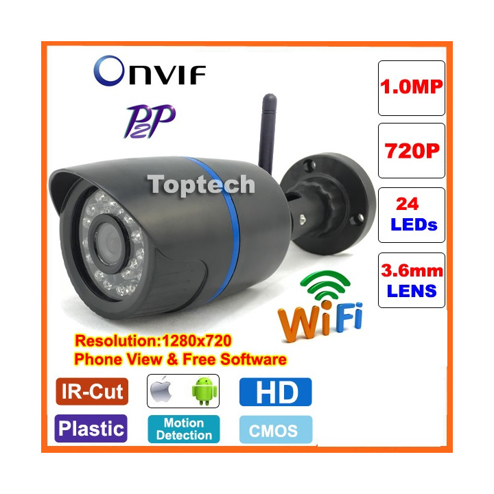 Camara color ip wifi ir exterior 24 led waterproof 1 4 alta calidad resolucion infrarrojo ip615w jr international - 1