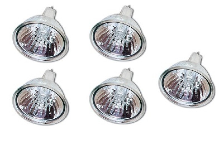5 X Halogen lamp 20w 12v, mr16 sylvania - 1