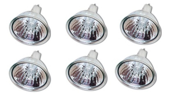 6 X Halogen lamp 20w 12v, mr16 osram - 1