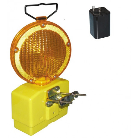 6v lantern lamp amber site 2 leds light lighting secour road safety as-9801 + battery taliaplast - 1
