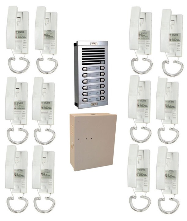 Doorphone full 12bp (add cable) audio door entry intercom building collective urmet - 1