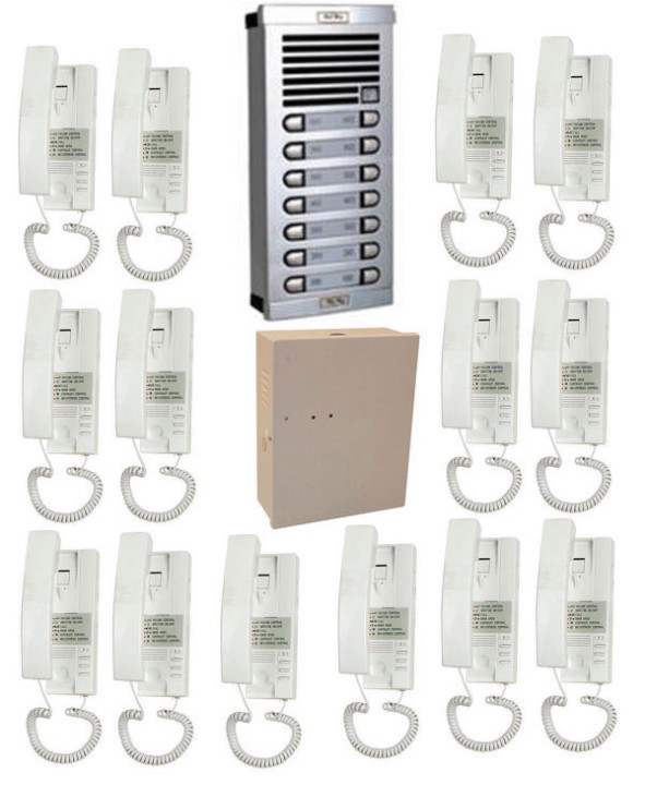 Doorphone full 14bp (add cable) audio door entry intercom building collective jr international - 1