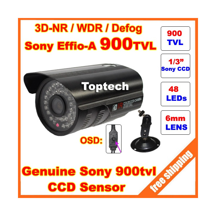 1/3 "Sony Effio-A 900TVL 48 LED IR 35 metros con menú OSD noche seguridad CCTV cámara de visión jr international - 5