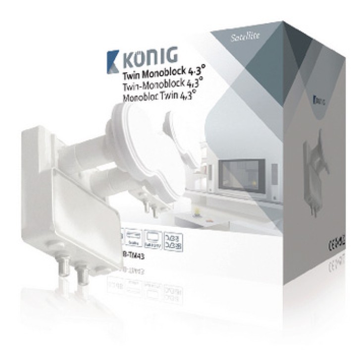 tete Universal-LNB Monoblock Twin Monoblock 4,3 dB 0,2 ° nedis - 1