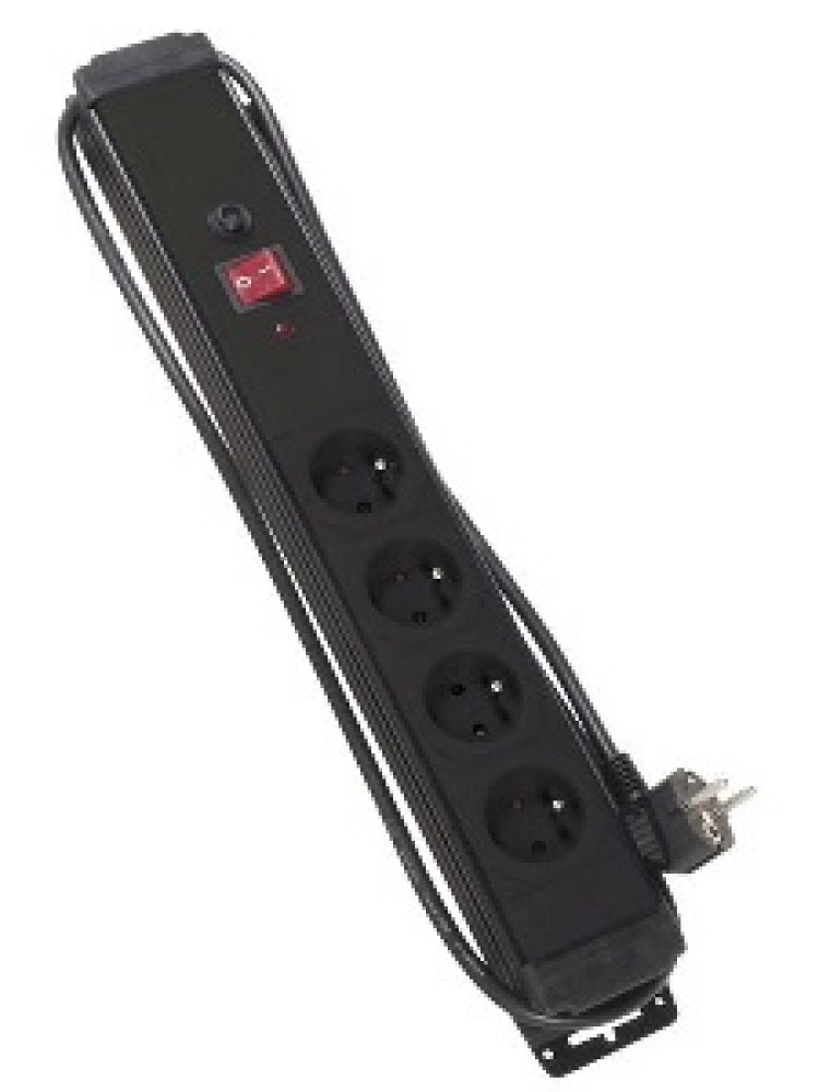 Potenza elettrica striscia di un limitatore di sovratensione 220v 4 prese netbp4ssf netbp4ssf2 ebp04n terra francese konig - 1