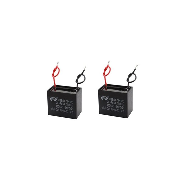 2 X AC 450V 20UF dos motores de plomo atado con alambre Ejecución del condensador CBB61 dealmux - 1