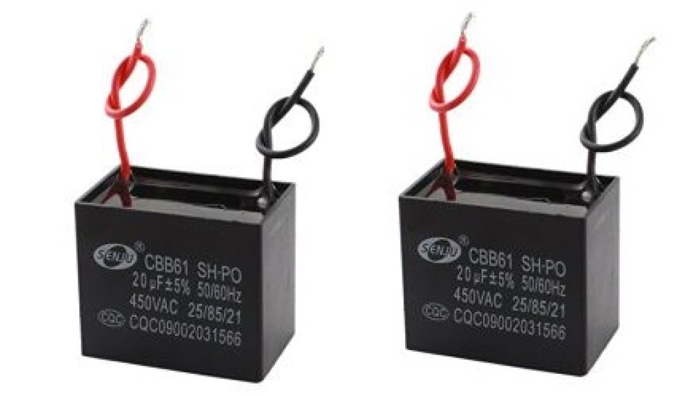 2 X AC 450V 20uF Two Wired Lead Motor Running Capacitor CBB61 dealmux - 1