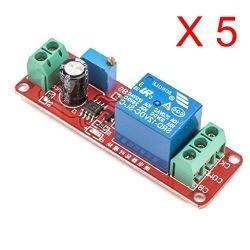 5 pcs Red DC12V Pull Delay Timer Switch Adjustable Relay Module 0 to10 Second T1098 P jr international - 1
