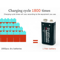 rechargeable batteries 6F22 006p 9V Li-ion 600mah jr international - 4