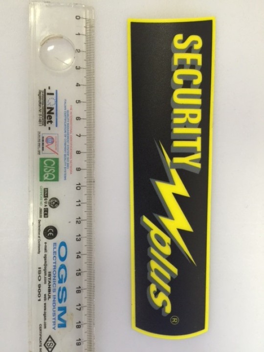Etiqueta adhesiva de seguridad más 185x50mm señalización pantalla adhesivo etiqueta adhesiva jr international - 1