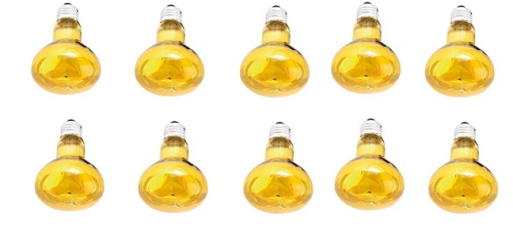 10 X Farbige discolampe gelb 60w r80 osram - 1