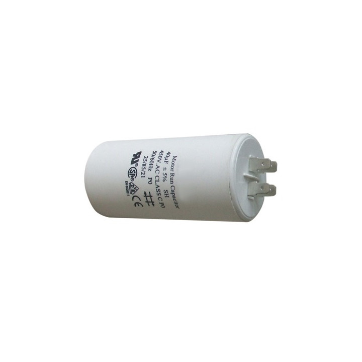 Condensador Permanente Para Motor 40uF 450V - Marca SR PASSIVES