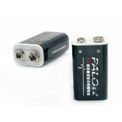 2 rechargeable batteries 6F22 006p 9V Li-ion 600mah