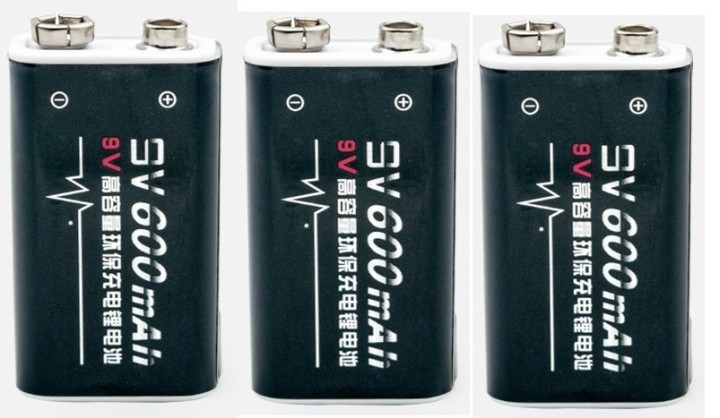 3 Akkus 6F22 006P 9V 8.4V Li-ion 600mAh MN1604 a1604 4022 kr9v jr international - 2