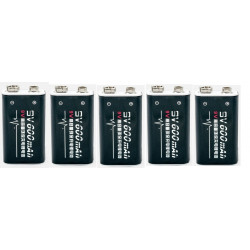 5 rechargeable batteries 6F22 006p 9V Li-ion 600mah jr international - 2
